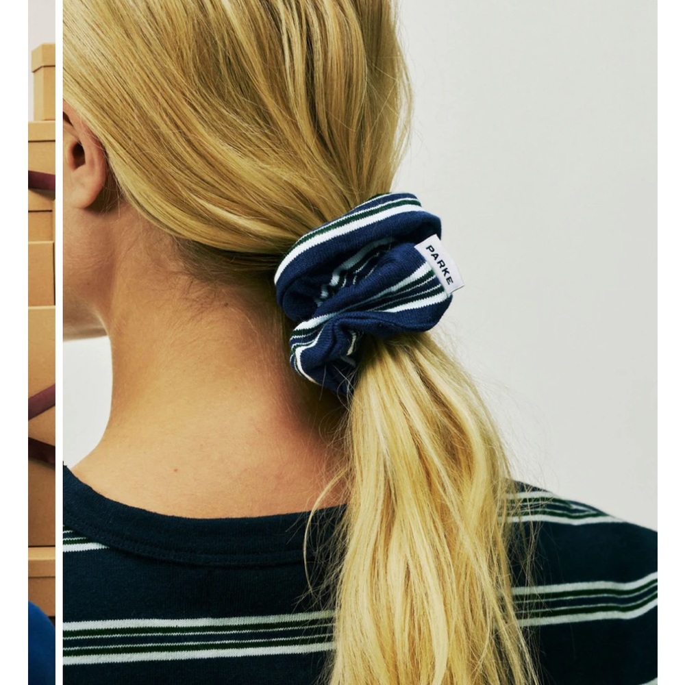 PARKE Holiday 2025 Snowflake Stripe Scrunchie